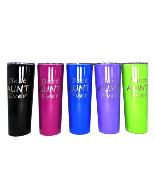 Best Aunt Ever Gift - 26 oz Skinny Stainless Steel Insulated Tumbler Engraved Travel Coffee Mug Gift for Mimi, Grandma Birthday, Christmas Gift with Straw