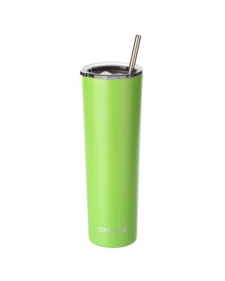 Ezprogear 34oz Matte Lime Green Stainless Steel Slim Skinny Tumbler Vacuum Insulated with Straws 