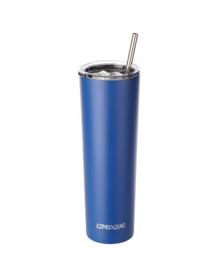 Ezprogear 34oz Matte Sapphire Stainless Steel Slim Skinny Tumbler Vacuum Insulated with Straws 