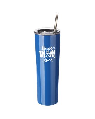Best Mom Gift Ezprogear - 34 oz Stainless Steel Tumbler Insulated Ice Coffee Mug with Sliding Lid (34 oz, Best Mom Sapphire)