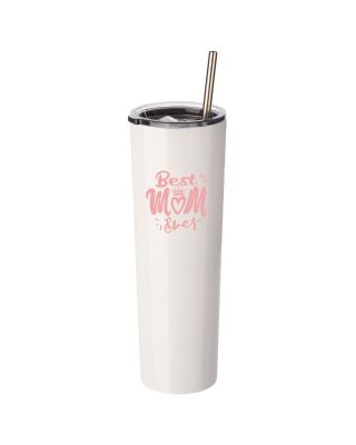 Best Mom Gift - Ezprogear 34 oz Stainless Steel Insulated Tumbler Ice Water Camping Mug (34 oz, Best Mom White)