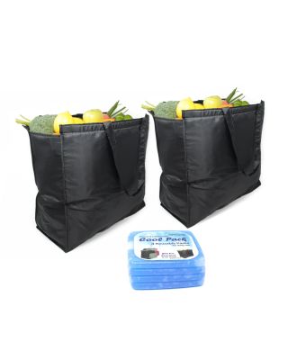 Ezprogear 2 Pack Reuseable Insulated Grocery Cooler Bag with Ice Pack EZB-GICE-2P