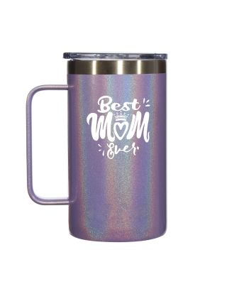 Best Mom Gift - Ezprogear 24 oz Insulated Stainless Steel Tumbler Ice Coffee Mug with Lid (24 oz, Best Mom GT Violet)