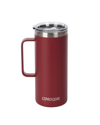 Ezprogear 32 oz Cherry Stainless Steel Beer Tumbler Double Wall Coffee Mug with Handle and Lid 