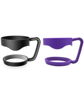 Ezprogear 2 Pack Black and Purple Handle for 30 oz Stainless Steel Water Tumbler
