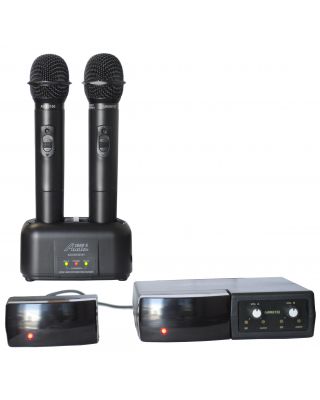 Audio 2000s WM6152i Dual Channel Handhelds Infrared Rechargeable Wireless Microphone