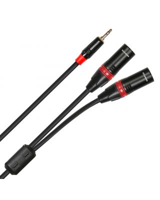 Rannsgeer 3.5mm TRS Stereo to 2 XLR Male Splitter 12 Feet Cable