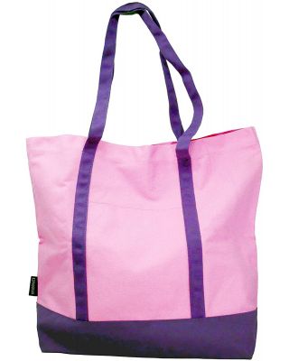 Ezprogear Large Heavy Duty Canvas Tote Bag Pink/Purple 20" W x 17" H x 6" D 