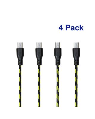 APXX 4-Pack 1 Ft Premium High Speed Nylon Braided USB 2.0 A Male to Micro B Cable U701Q