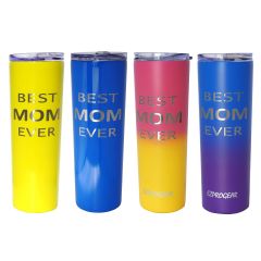Best Mom Ever Gift - 20 oz Skinny Stainless Steel Insulated Tumbler Engraved Travel Coffee Mug Gift for Mom, Birthday, Christmas, Mother's Day Gift with Straw