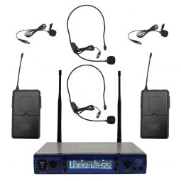 Audio2000's 6952UMH UHF 200 Frequency Portable Wireless Lavalier/Headset Microphone