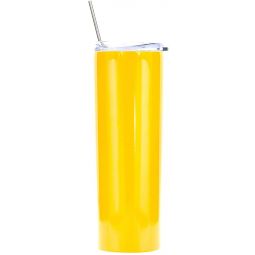 Ezprogear 20 oz Stainless Steel 1 Pack Glossy Mango Slim Skinny Vacuum Insulated Tumbler with Lid and Straw