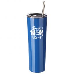 Best Mom Gift Ezprogear - 34 oz Stainless Steel Tumbler Insulated Ice Coffee Mug with Sliding Lid (34 oz, Best Mom Sapphire)