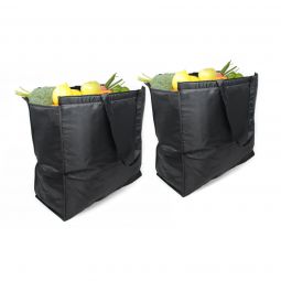 Ezprogear 2 Pack Reuseable Insulated Grocery Cooler Bag Black Color EZB-G10-2P