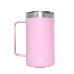 Ezprogear 24 oz Carnation Stainless Steel Coffee Mug Beer Tumbler Double Wall Vacuum Insulated with Handle and Lid