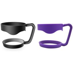 Ezprogear 2 Pack Black and Purple Handle for 30 oz Stainless Steel Water Tumbler