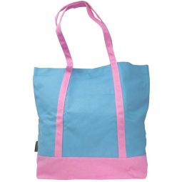 Ezprogear Large Heavy Duty Canvas Tote Bag Sky Blue/Pink 20" W x 17" H x 6" D 